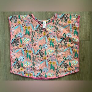 CAT & JACK Floral Swim Coverup Pompom Trim EUC